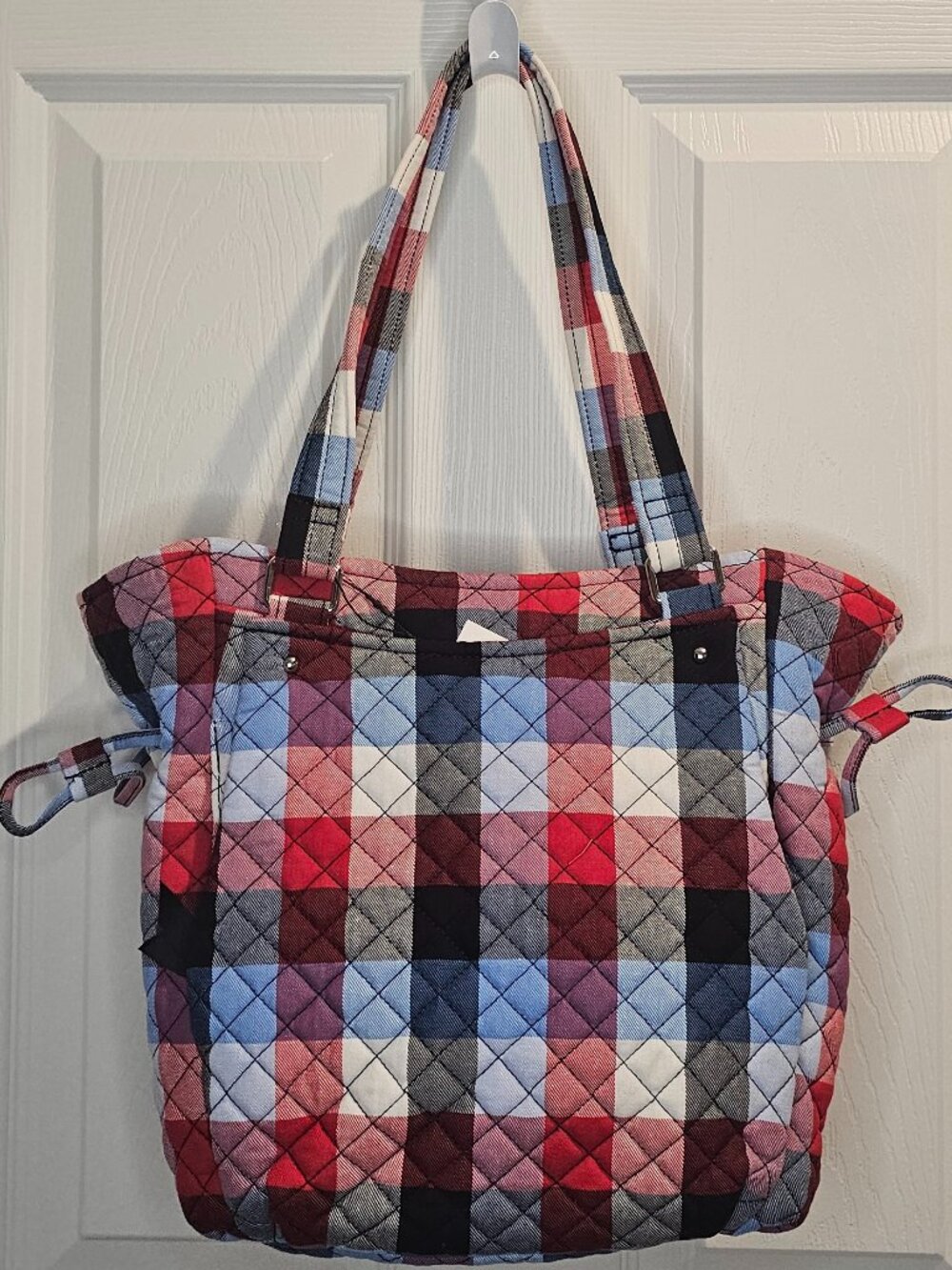 NWT Vera Bradley Glenna Satchel Patriotic Plaid Purse Shoulder Bag Tote